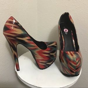 Multi color High Heels size 9